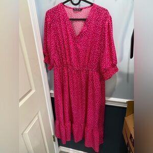 Pink polka dot dress